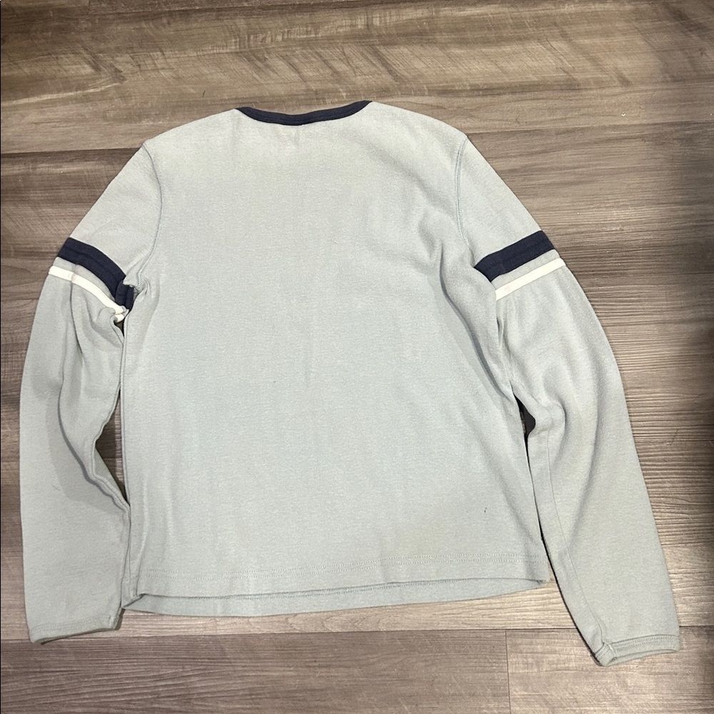 Vintage American Eagle Outfitters Y2K Women’s Blue LS Crewneck Top XS - Picture 3 of 5